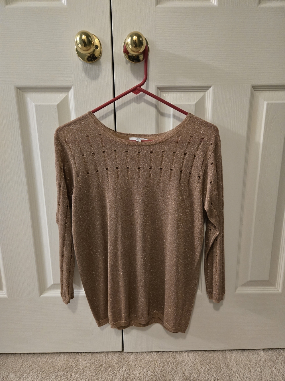 GAP Metallic Gold Scoopneck Sweater